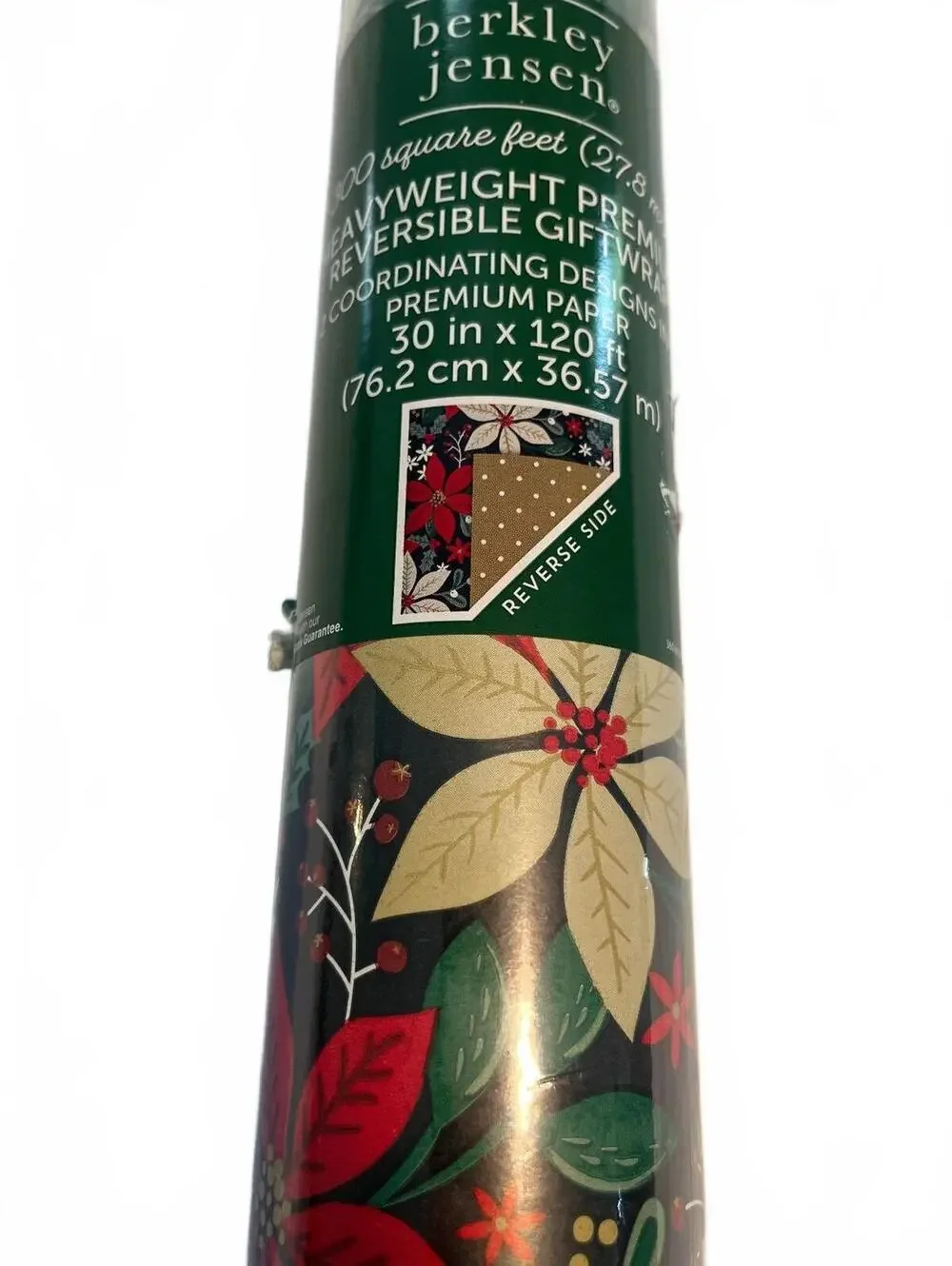 Christmas Wrapping Paper Giftwrap Thick Reversible Floral 300 sq feet 30inx12ft